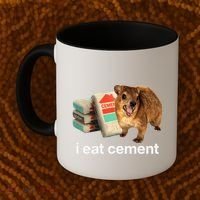 I Eat Cement Cursed Hyrax Funny Oddly Specific Dank Meme Coffee Mug thumb 2