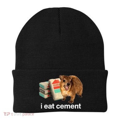 I Eat Cement Cursed Hyrax Funny Oddly Specific Dank Meme Beanie