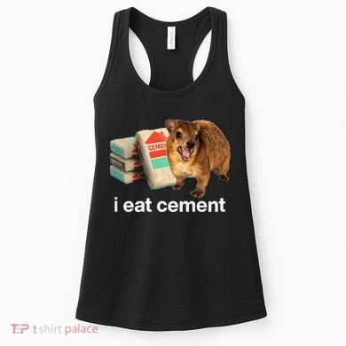 I Eat Cement Cursed Hyrax Funny Oddly Specific Dank Meme Women's Tank Top