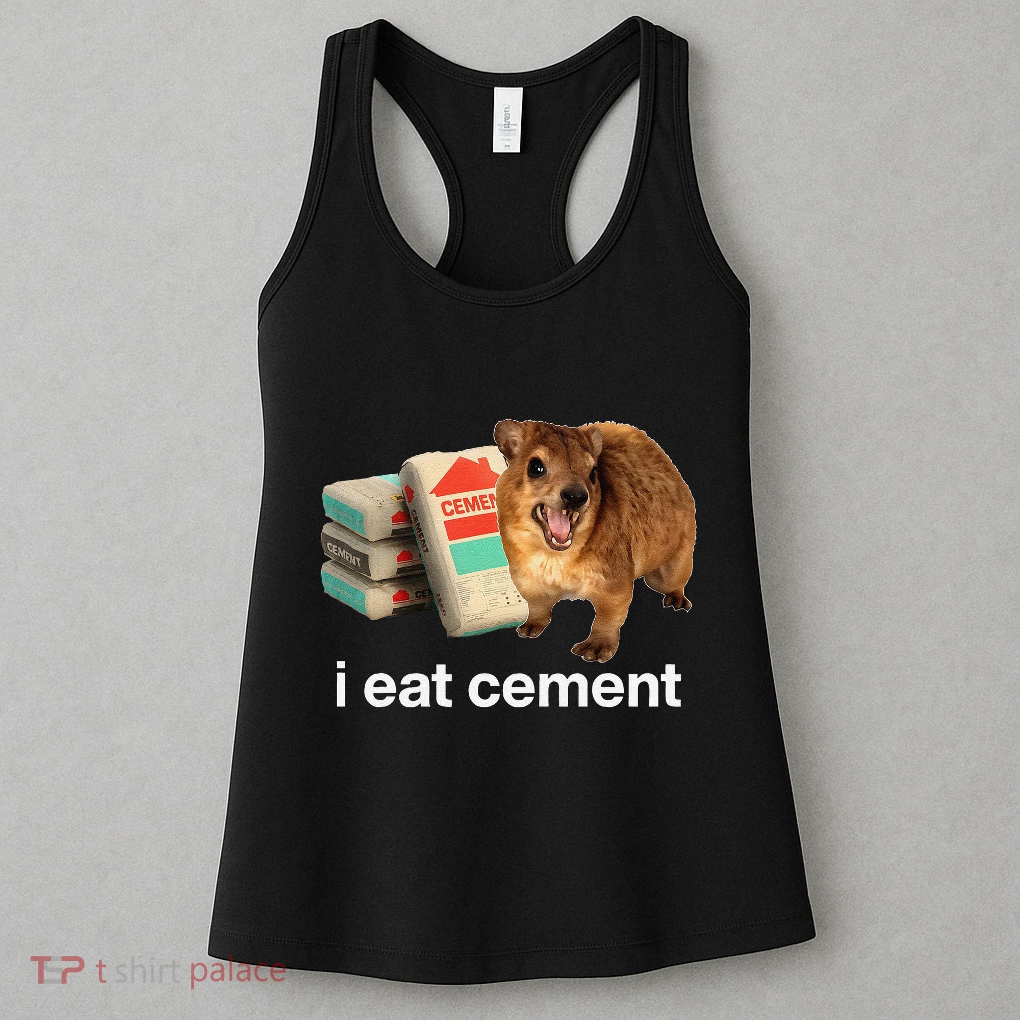 I Eat Cement Cursed Hyrax Funny Oddly Specific Dank Meme Women's Tank Top