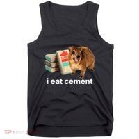 I Eat Cement Cursed Hyrax Funny Oddly Specific Dank Meme Tank Top thumb 0