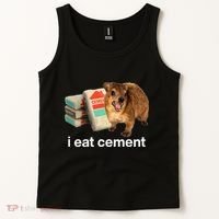 I Eat Cement Cursed Hyrax Funny Oddly Specific Dank Meme Tank Top thumb 2