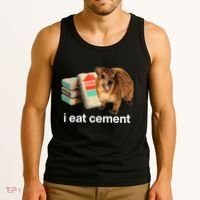 I Eat Cement Cursed Hyrax Funny Oddly Specific Dank Meme Tank Top thumb 3