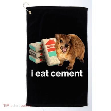 I Eat Cement Cursed Hyrax Funny Oddly Specific Dank Meme Golf Towel