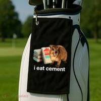 I Eat Cement Cursed Hyrax Funny Oddly Specific Dank Meme Golf Towel thumb 2