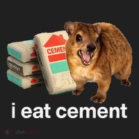I Eat Cement Cursed Hyrax Funny Oddly Specific Dank Meme Golf Towel thumb 3