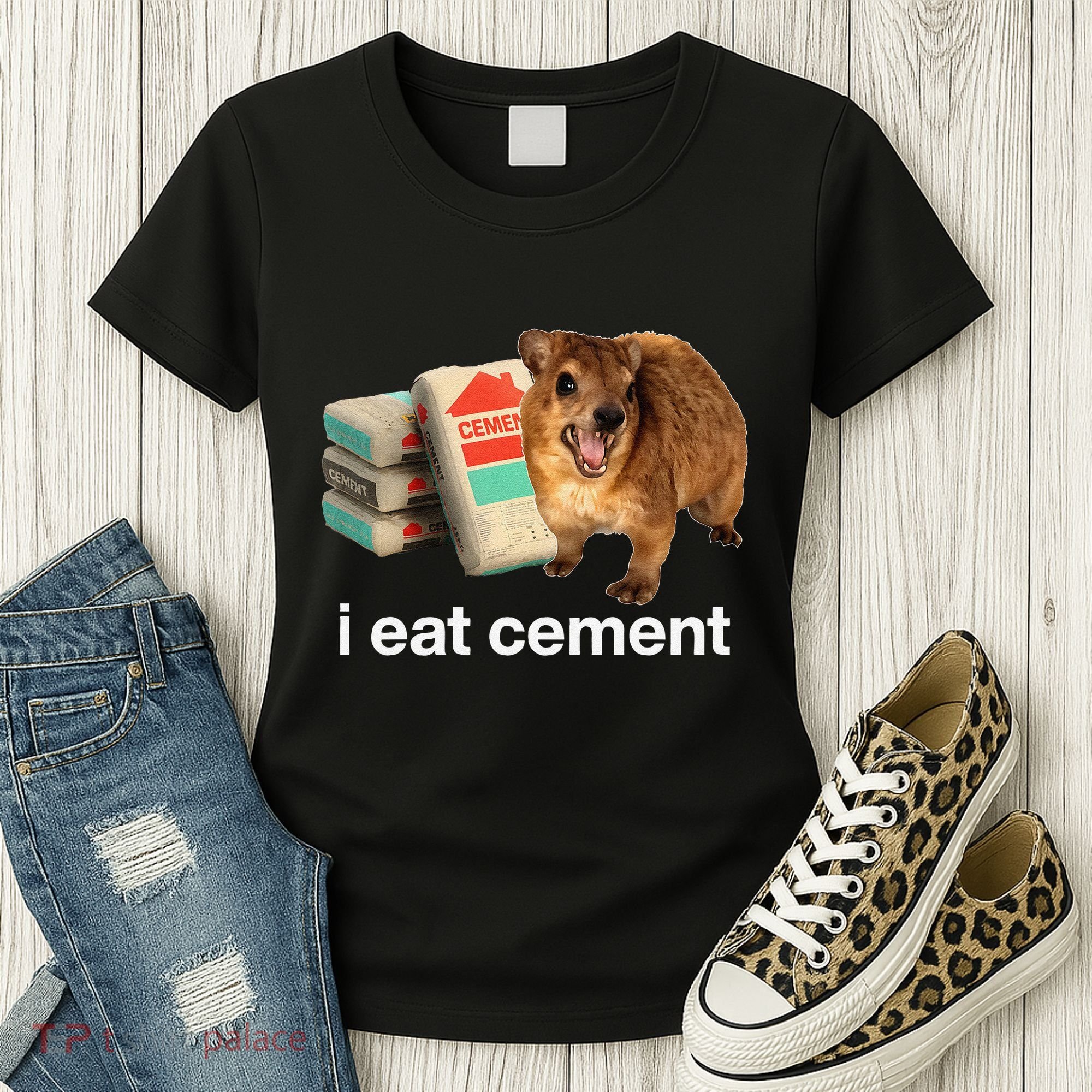 I Eat Cement Cursed Hyrax Funny Oddly Specific Dank Meme Women's T-Shirt