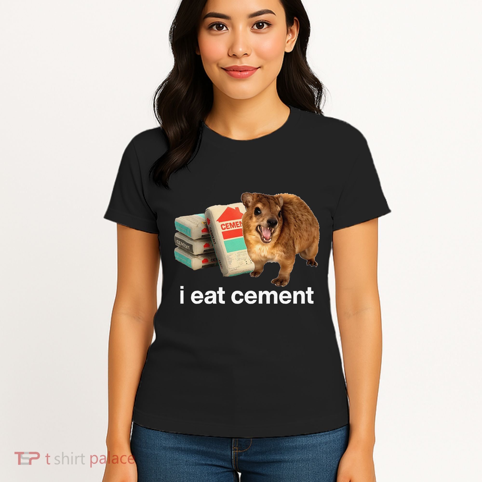 I Eat Cement Cursed Hyrax Funny Oddly Specific Dank Meme Women's T-Shirt