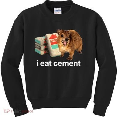 I Eat Cement Cursed Hyrax Funny Oddly Specific Dank Meme Kids Sweatshirt