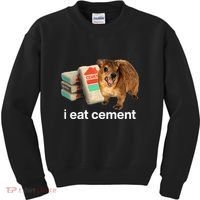 I Eat Cement Cursed Hyrax Funny Oddly Specific Dank Meme Kids Sweatshirt thumb 0