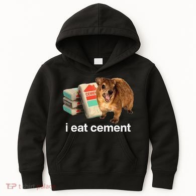 I Eat Cement Cursed Hyrax Funny Oddly Specific Dank Meme Kids Hoodie