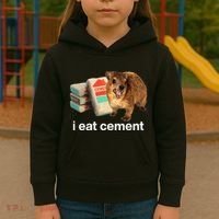 I Eat Cement Cursed Hyrax Funny Oddly Specific Dank Meme Kids Hoodie thumb 3
