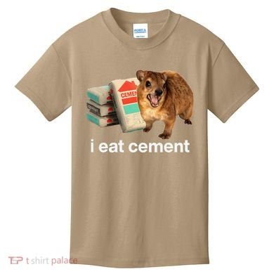 I Eat Cement Cursed Hyrax Funny Oddly Specific Dank Meme Kids T-Shirt