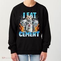 I Eat Cement Cursed Cat Funny Oddly Specific Dank Meme Women's Sweatshirt thumb 0