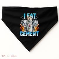 I Eat Cement Cursed Cat Funny Oddly Specific Dank Meme USA-Made Doggie Bandana thumb 0