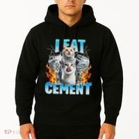 I Eat Cement Cursed Cat Funny Oddly Specific Dank Meme Hoodie thumb 2
