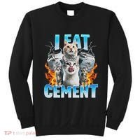 I Eat Cement Cursed Cat Funny Oddly Specific Dank Meme Sweatshirt thumb 0