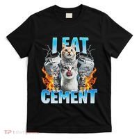 I Eat Cement Cursed Cat Funny Oddly Specific Dank Meme T-Shirt thumb 0