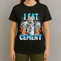 I Eat Cement Cursed Cat Funny Oddly Specific Dank Meme T-Shirt thumb 4