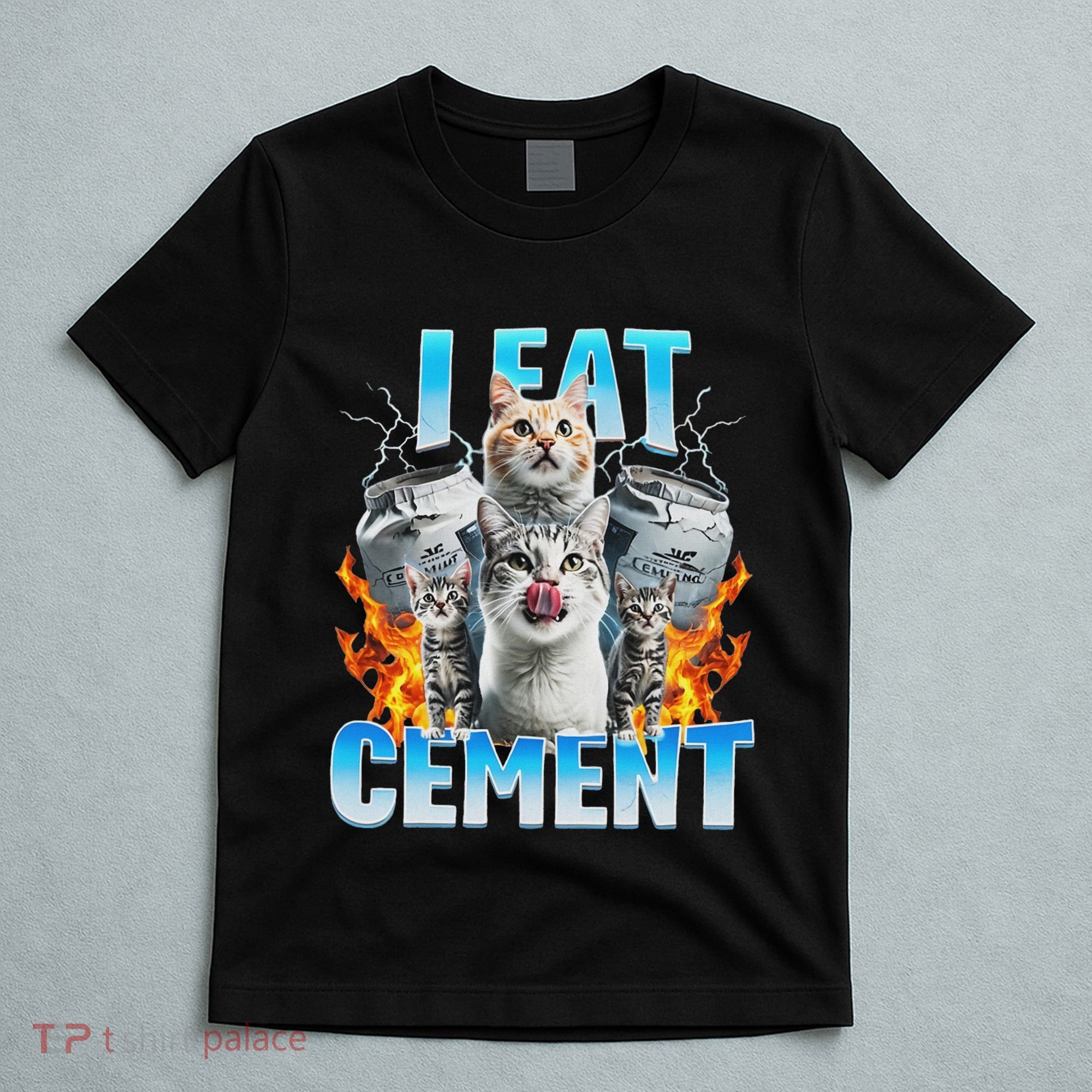 I Eat Cement Cursed Cat Funny Oddly Specific Dank Meme T-Shirt