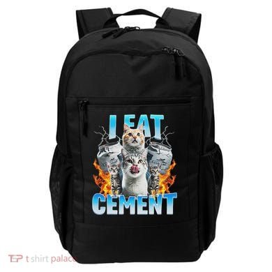 I Eat Cement Cursed Cat Funny Oddly Specific Dank Meme Backpack