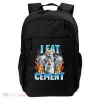 I Eat Cement Cursed Cat Funny Oddly Specific Dank Meme Backpack thumb 0