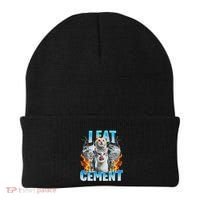 I Eat Cement Cursed Cat Funny Oddly Specific Dank Meme Beanie thumb 0