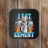 I Eat Cement Cursed Cat Funny Oddly Specific Dank Meme Coaster thumb 0