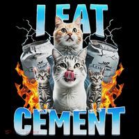 I Eat Cement Cursed Cat Funny Oddly Specific Dank Meme Coaster thumb 2
