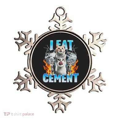 I Eat Cement Cursed Cat Funny Oddly Specific Dank Meme Ornament