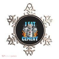I Eat Cement Cursed Cat Funny Oddly Specific Dank Meme Ornament thumb 0