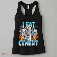 I Eat Cement Cursed Cat Funny Oddly Specific Dank Meme Women's Tank Top thumb 3