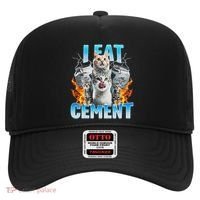 I Eat Cement Cursed Cat Funny Oddly Specific Dank Meme Hat thumb 0