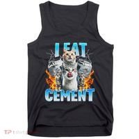 I Eat Cement Cursed Cat Funny Oddly Specific Dank Meme Tank Top thumb 0