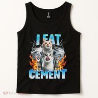 I Eat Cement Cursed Cat Funny Oddly Specific Dank Meme Tank Top thumb 2