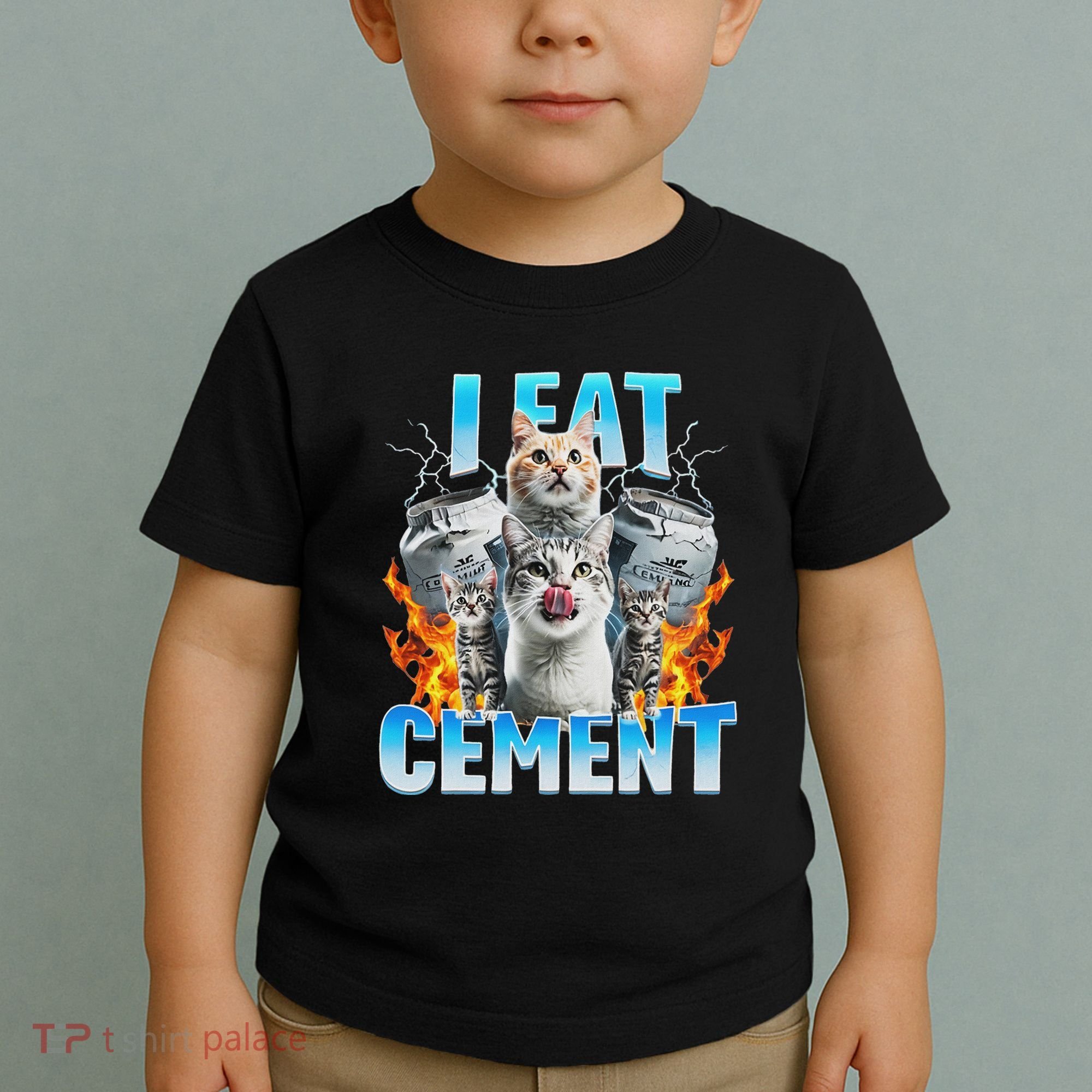 I Eat Cement Cursed Cat Funny Oddly Specific Dank Meme Toddler T-Shirt