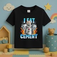 I Eat Cement Cursed Cat Funny Oddly Specific Dank Meme Toddler T-Shirt thumb 3