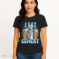 I Eat Cement Cursed Cat Funny Oddly Specific Dank Meme Women's T-Shirt thumb 4