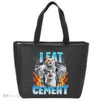 I Eat Cement Cursed Cat Funny Oddly Specific Dank Meme Tote Bag thumb 0