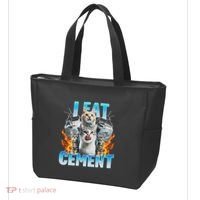 I Eat Cement Cursed Cat Funny Oddly Specific Dank Meme Tote Bag thumb 3