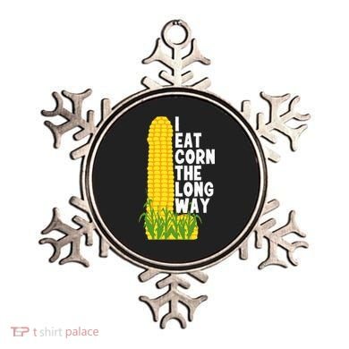 I Eat Corn The Long Way Funny Ornament