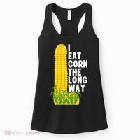 I Eat Corn The Long Way Funny Women's Tank Top thumb 0