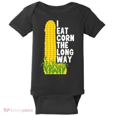 I Eat Corn The Long Way Funny Baby Bodysuit
