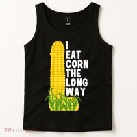 I Eat Corn The Long Way Funny Tank Top thumb 2