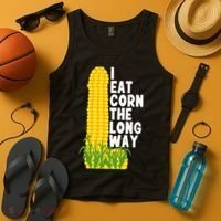 I Eat Corn The Long Way Funny Tank Top thumb 4