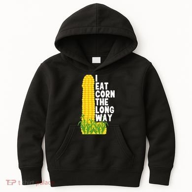 I Eat Corn The Long Way Funny Kids Hoodie