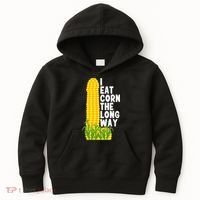 I Eat Corn The Long Way Funny Kids Hoodie thumb 0