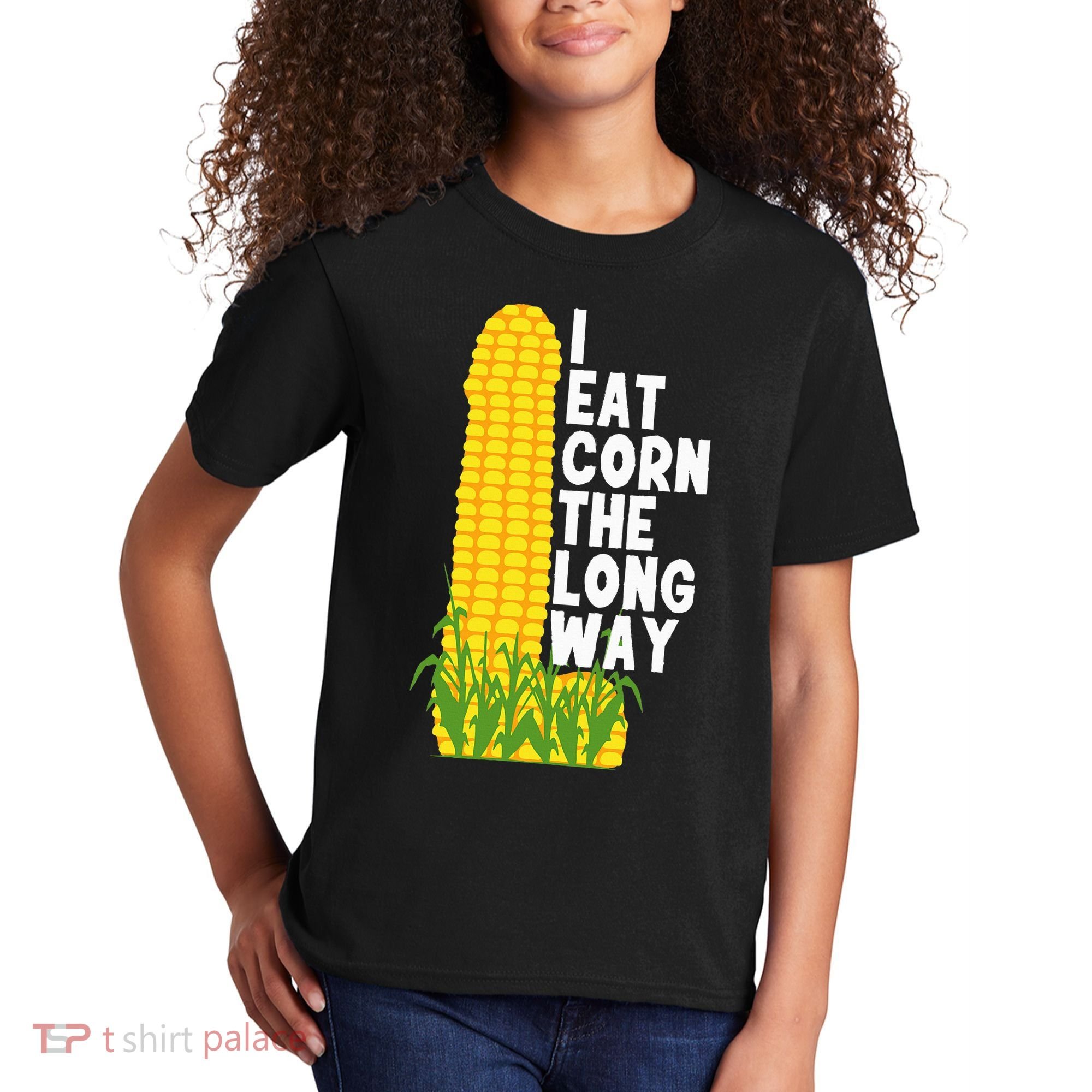 I Eat Corn The Long Way Funny Kids T-Shirt