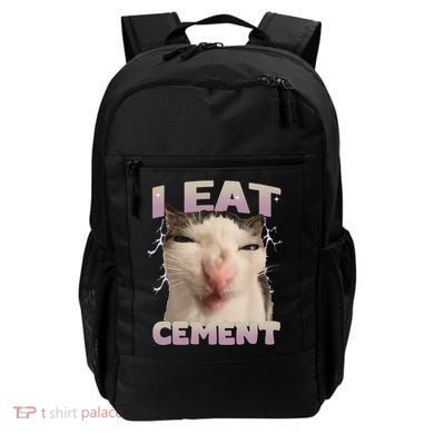 I Eat Cement Cursed Cat Funny Oddly Specific Dank Meme Backpack