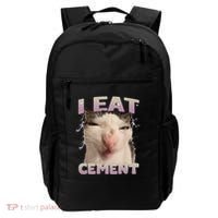 I Eat Cement Cursed Cat Funny Oddly Specific Dank Meme Backpack thumb 0
